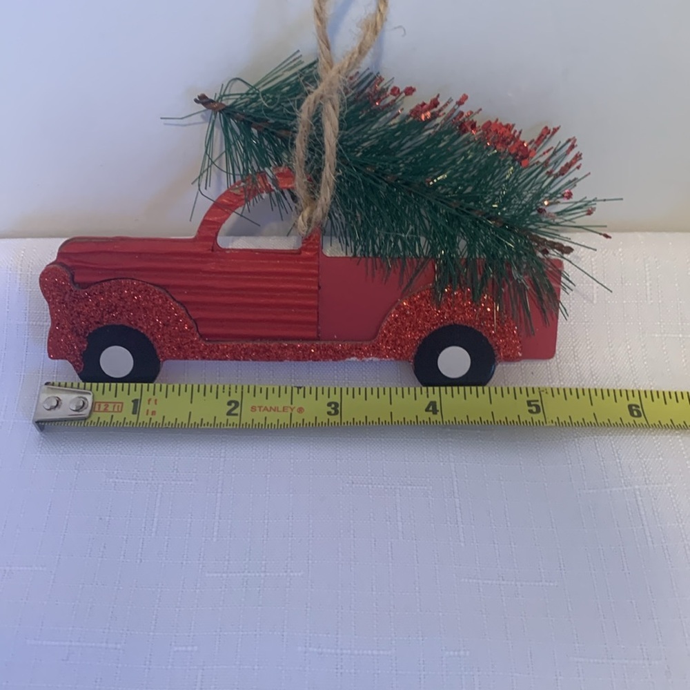 Sparkling Pickup Truck Christmas Tree Ornament Holiday Decor Decoration - Picture 2 of 6